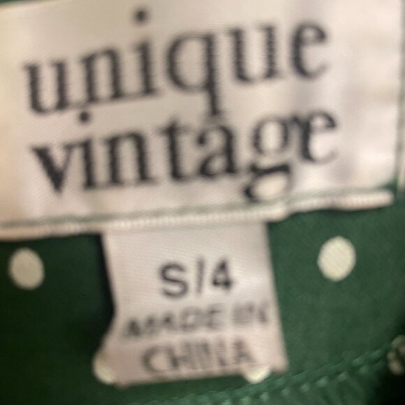 Unique Vintage green and white swing dress - Picture 3 of 5